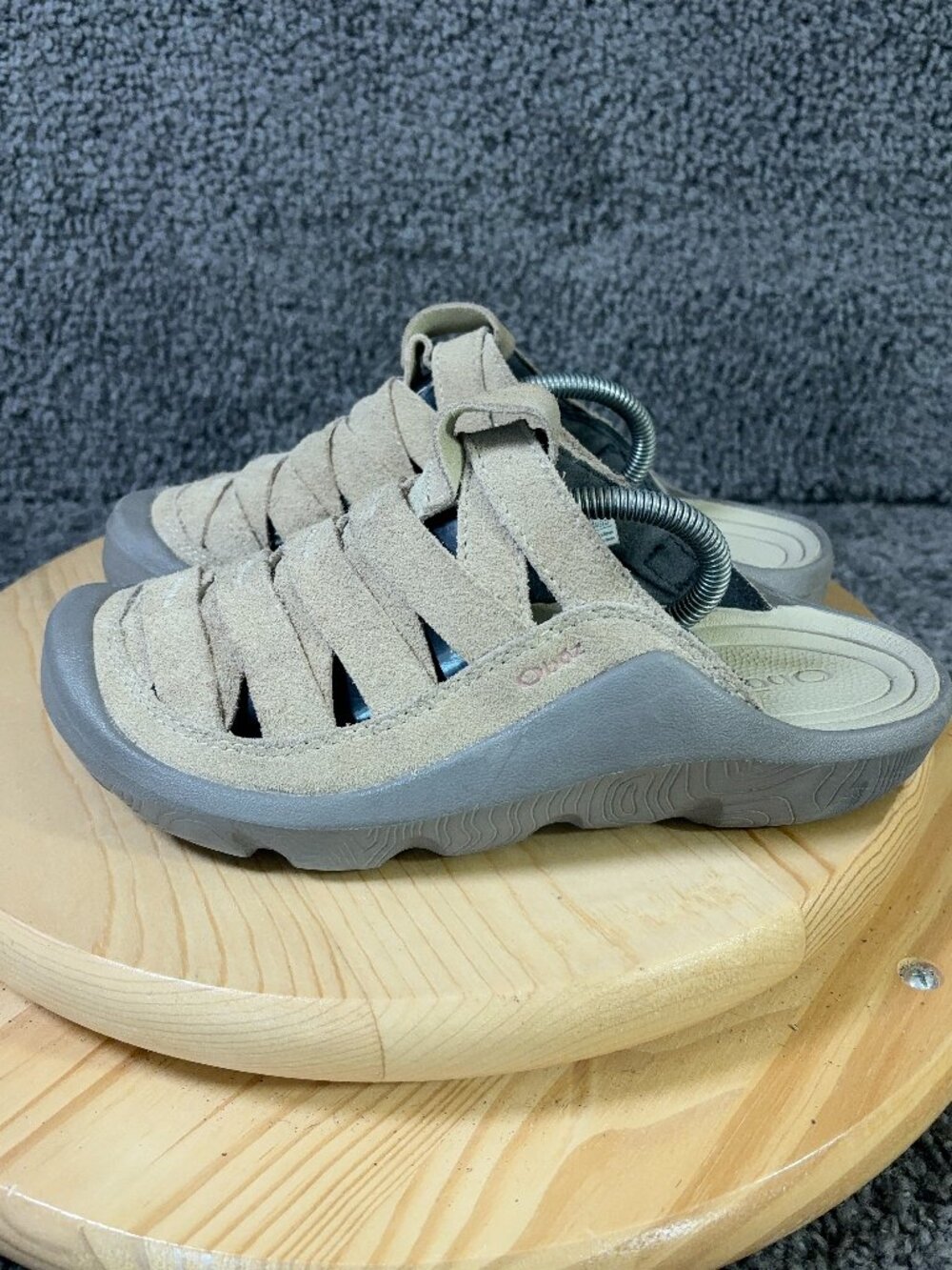 Oboz Sandals Whakata Town Slide Womens Size 10 Suede Cream Slip On Casual Shoes